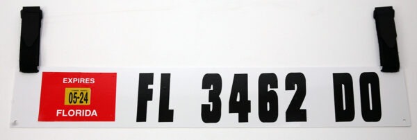 Registration Sticker Plate for Inflatable Dinghy, Boat or Tender with Velcro Straps