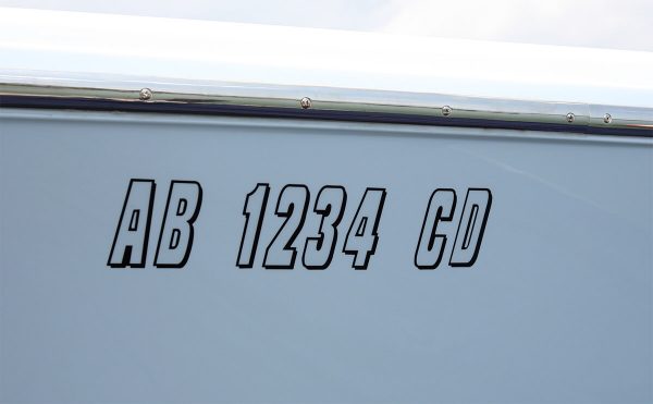 Boat Lettering Transparent & Black 3″ Registration kit