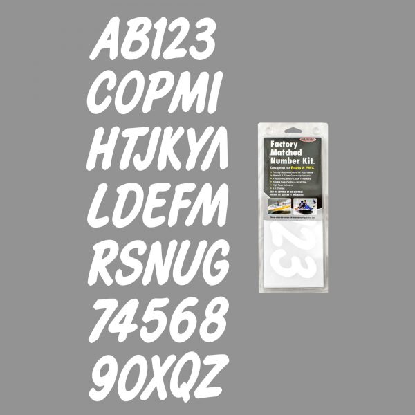 Boat Lettering Solid White 3″ Registration Kit