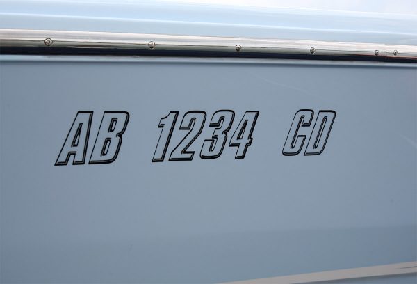 Boat Lettering Transparent Clear and Black 3″ Registration kit