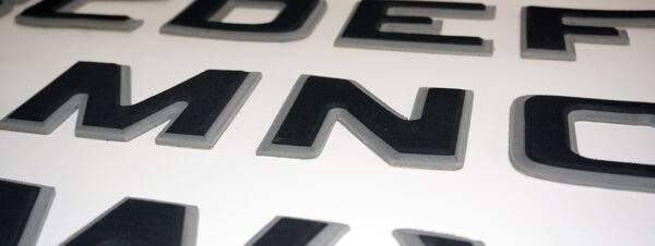 Boat Lettering Raised EVA Foam Black & Silver 3″ REGISTRATION Numbers