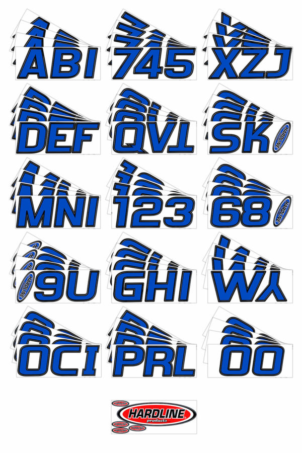 Boat Lettering Blue/Black 3″ Registration Kit