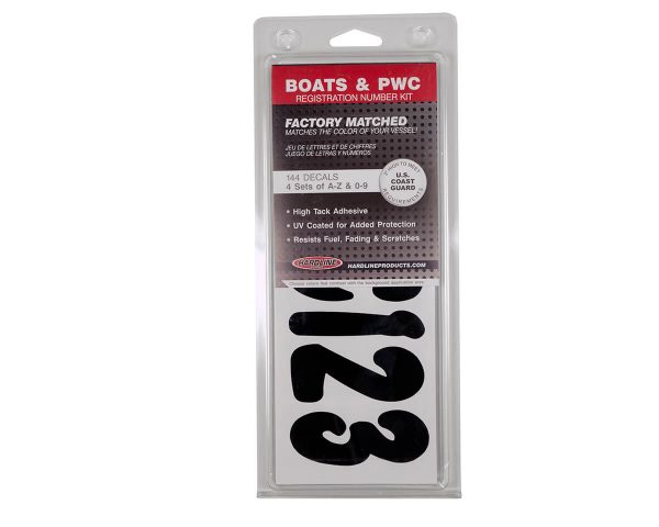 Boat Lettering BLACK 3″ REGISTRATION KIT