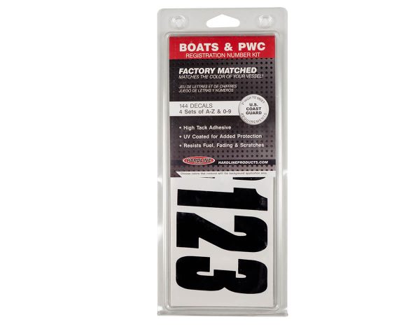 Boat Lettering Solid Black 3″ Registration Kit