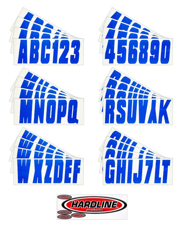 Boat Lettering Solid Blue 3″ Registration Number Kit