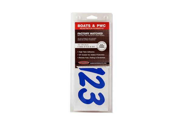 Boat Lettering Solid Blue 3″ Registration Kit