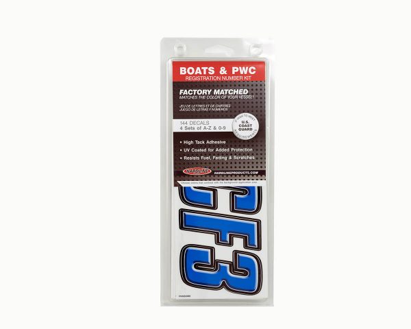 Boat Lettering Blue/Black 3″ Registration Kit