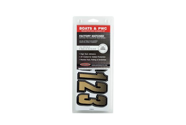 Boat Lettering Brown/Black 3″ Registration Kit