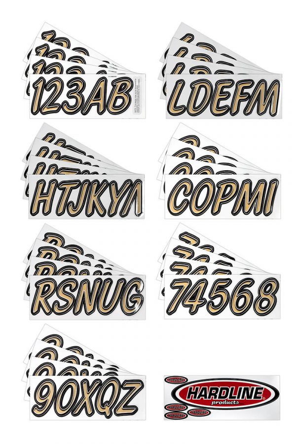 Boat Lettering Brown/Black 3″ Registration Kit