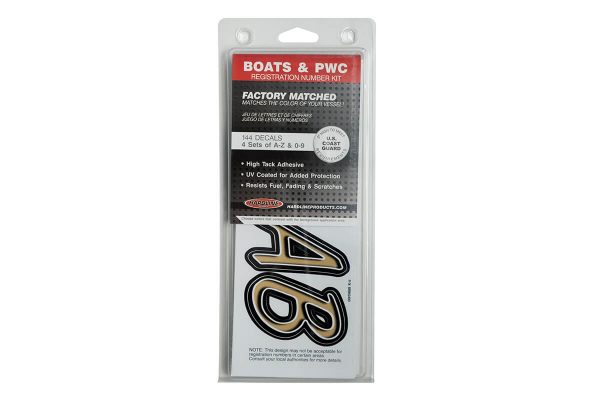 Boat Lettering Brown/Black 3″ Registration Kit