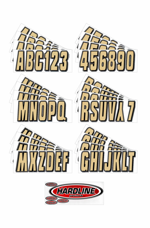 Boat Lettering Brown/Black Registration Kit