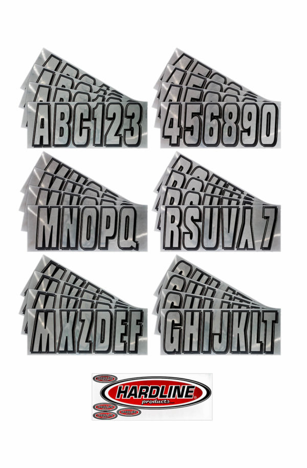 Boat Lettering Chrome/Black 3″ Registration Kit