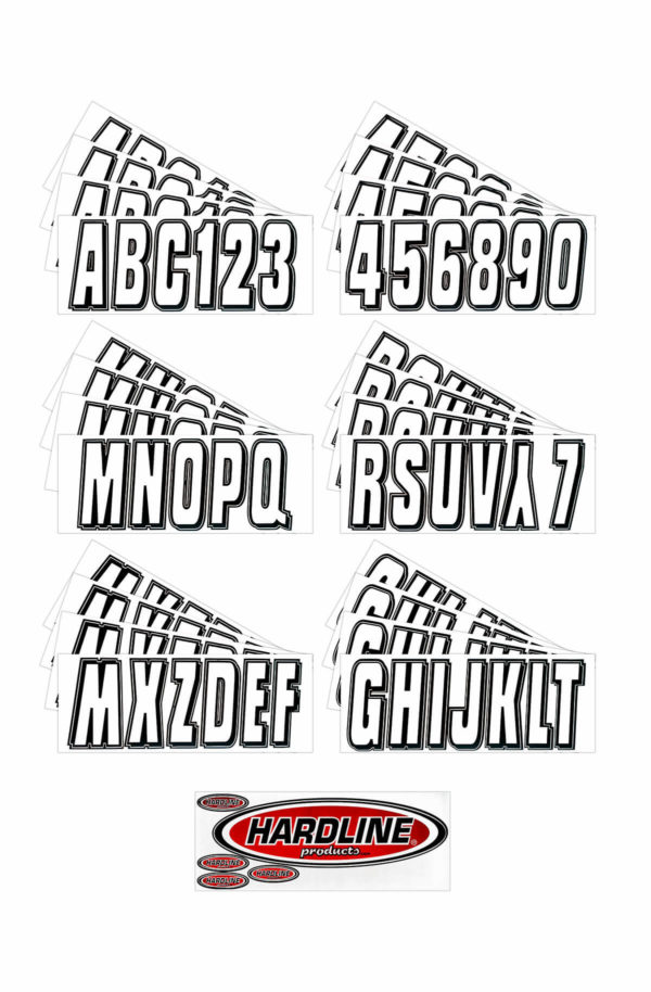 Boat Lettering Transparent & Black 3″ Registration kit