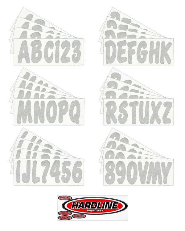 Boat Lettering SILVER 3″ REGISTRATION KIT