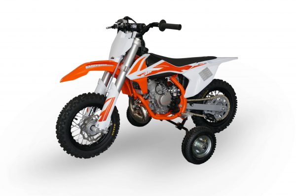 Universal Training Wheels™ for most 50cc Motorcycle and Pit Bikes.