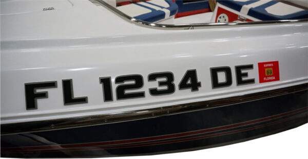 Boat Lettering Raised EVA Foam Black & Silver 3″ REGISTRATION Numbers