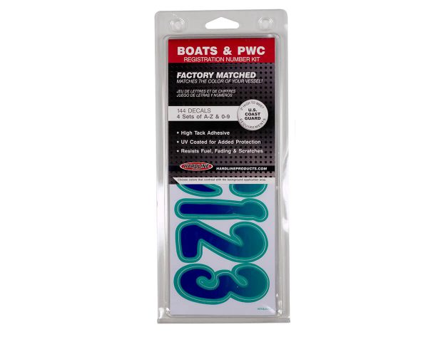 Boat Lettering PURPLE/TEAL 3″ REGISTRATION KIT