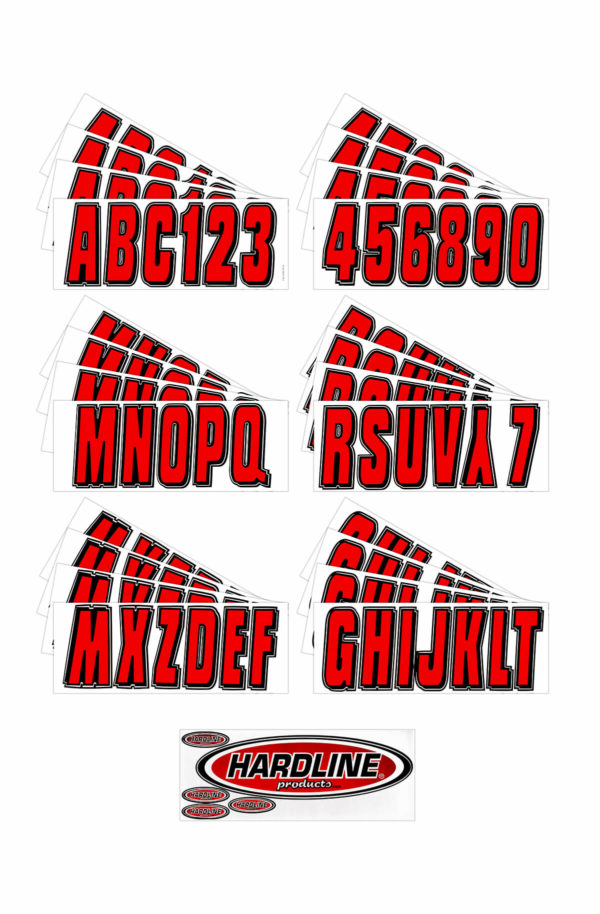 Boat Lettering Red/Black 3″ Registration Kit