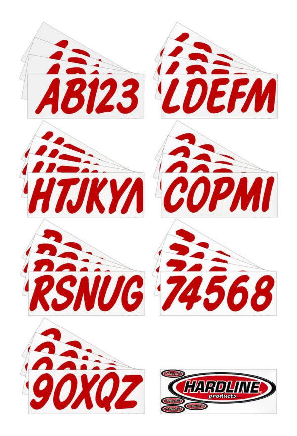 Boat Lettering Solid Red 3″ Registration Kit