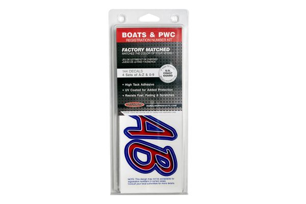 Boat Lettering Red/Purple 3″ Registration Kit