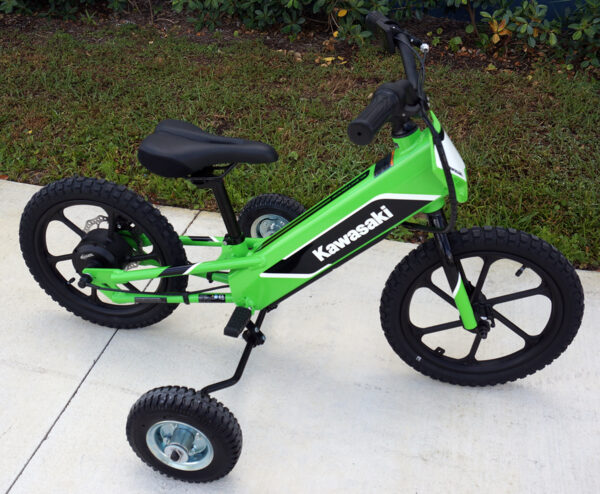 Universal Training Wheels™ for Kawasaki® Electrode™ electric bike.