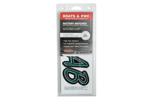 Boat Lettering Forest Green/Black 3″ Registration Kit