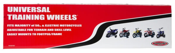 Universal Training Wheels™ for most 50cc Motorcycle and Pit Bikes.