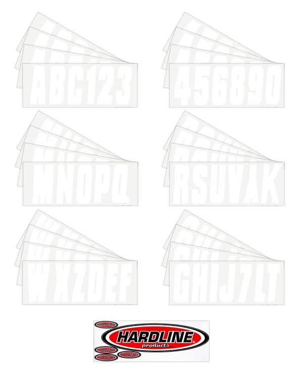 Boat Lettering Solid White 3″ Registration Kit