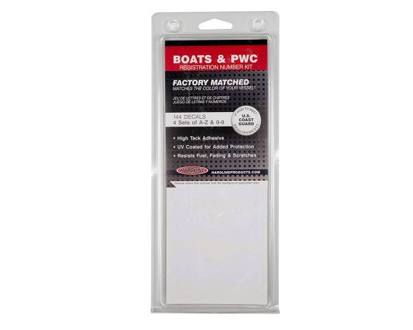 Boat Lettering Solid White 3″ Registration Kit