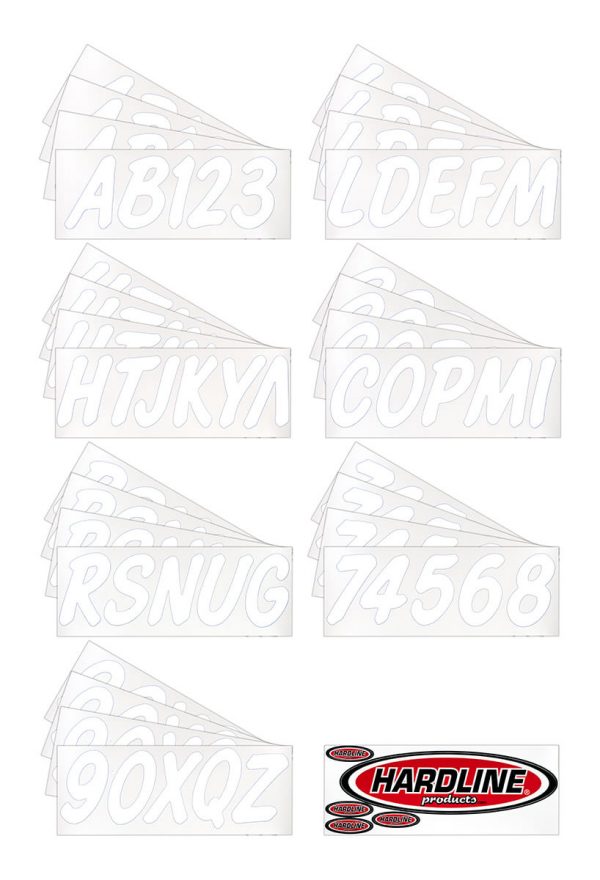 Boat Lettering Solid White 3″ Registration Kit