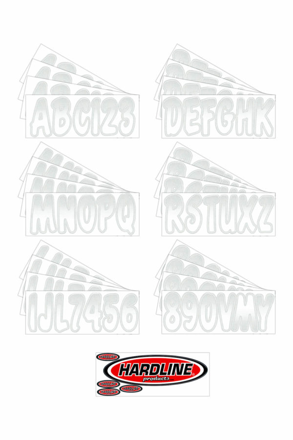 Boat Lettering WHITE/SILVER 3″ REGISTRATION KIT