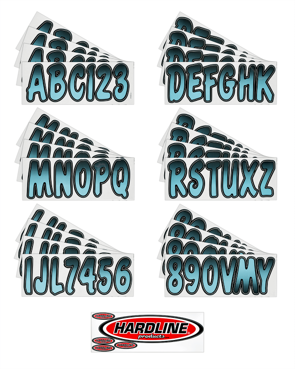 Boat Lettering BLUEJAY/BLACK 3″ REGISTRATION KIT